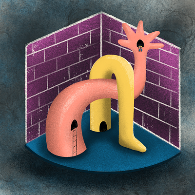 Trapped In Your Own Personal Playground illustration mental health procreate psychology