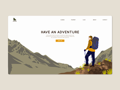 Hiking Landin Page free download free vectors freebie hiking illustration landing page landing page concept landing page download nature design nature landing page outdoors ui vector illustration