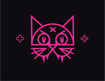 Madcat cat design gaming logo twitch logo vector