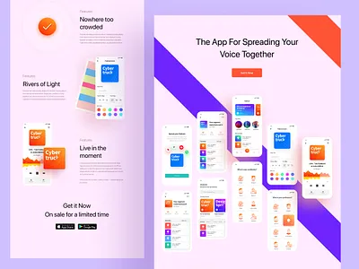 App Landing page android animation apps confirmation e commerce finance ios landing page mobile online paymet podcast purchase saas service ui ux website