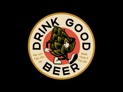 Drink Good Beer apparel design badge beale beer brewski character design drink drink good beer fort worth hoodzpah fonts hops illustration illustrator trust trust printshop tshirt design type typography vector