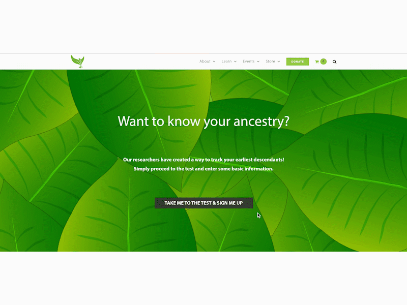 Ancestry Test - Lead Generator ancestry bible cartoon css animations faces faith genesis icons illustraion landing page lead generation leaves loading nature people revslider test ui ux design wordpress