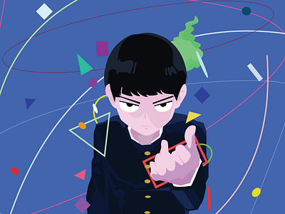 Mob Psycho 100 anime character design design flat illustration illustration superpower vector