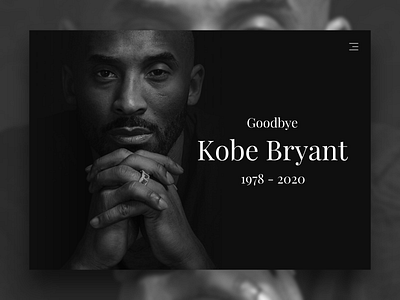 Tribute to Kobe Bryant athlete basketball basketball player dark app dark theme dark ui desktop infographic kobe bryant landing page sport sport website stats tribute ui website