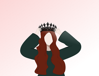 The Girl With The Crown art beauty black character character design crown design design art first girl girl character girl illustration graphic graphic design