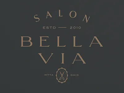 Bella Via Salon unchosen concept 3 branding high end identity lockup logo salon serif type typography word mark