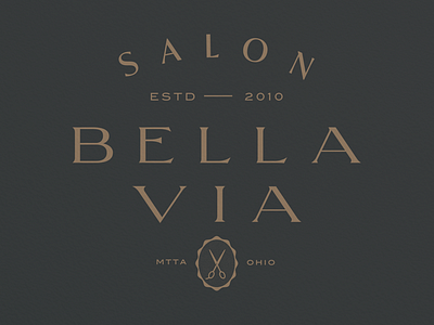 Bella Via Salon unchosen concept 3 branding high end identity lockup logo salon serif type typography word mark