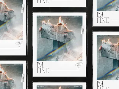 I'm Fine (Not Really) — Poster 02 anxiety branding design graphic design layout minimal poster stress type typography