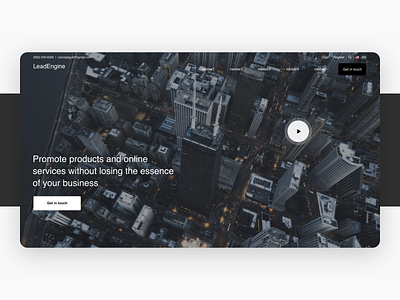 Web Header w/ video black design ui ux web white