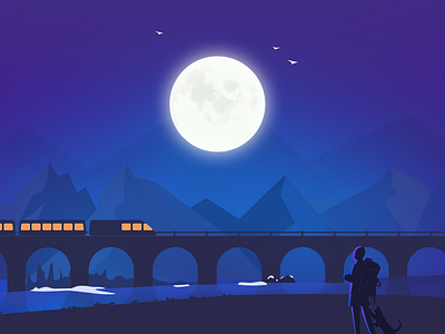 渐变插画 branding design travel ui