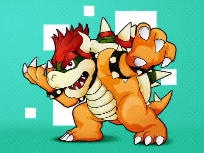 BOSS MODE art boss bowser cartoon colorful digital art digital illustration illustration illustrator mario mario bros nintendo super mario vector video game