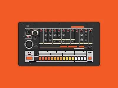 Roland TR-808 hamaddrummachineseries illustration roland tr808 vector