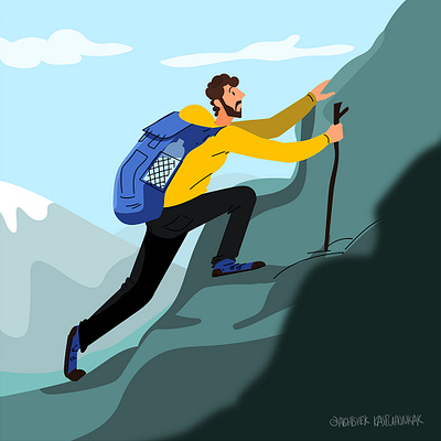 Traveler aftereffect animation animator design dribbble illustration illustrator motiongraphics mountain mountain logo trek trekking