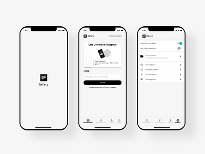 Ui Design Splashscreen, Settings, Homepage Inface App app banners brand design branding design illustration splash screen ui ui design ux web website