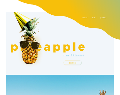 pineapple advertising beach energetic energy fruit fruity gradation pineapple resort shadow site summer sunglass web yellow