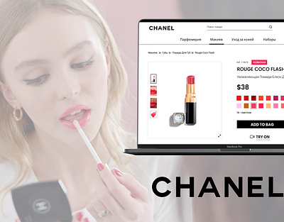 Card Product - Lipstick Chanel cardproduct color palette cosmetics design lipstick makeup online shop store web web design webdesign website design