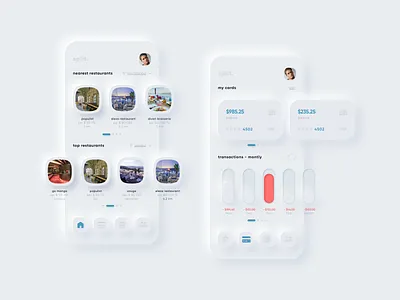 split. neumorphism ui ux payment app android app app design application creative ios ios app design monogram neumorphic neumorphism payment payment app restaurant shop ui uiux ux