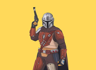 Mandalorian illustration art character design fan art graphic illustration star wars