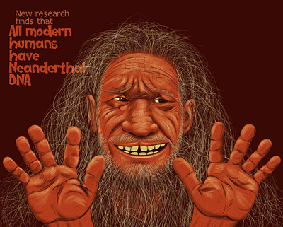 Guilty! artwork brush conceptual dna drawing editorial editorial art guilty hair history human illustration neanderthal old photoshop portrait science skin smile weekly graphic news