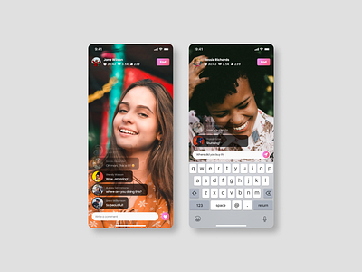 Live streaming app adobe xd app app design application chat app colors design ios ios app mobile mobile app mobile app design mobile design mobile ui ui uidesign uiux uiuxdesign ux