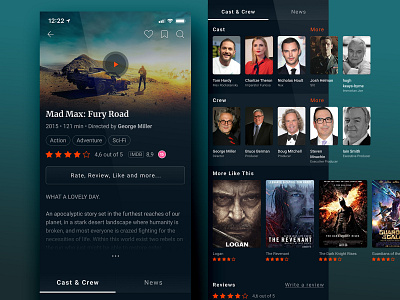 Movie App (shot 2 out of 2) app interface mobile movie tv show ui uiux