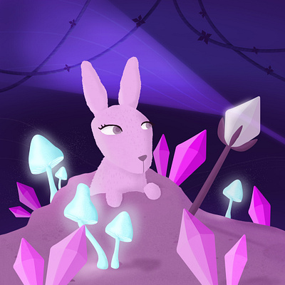 Bunny - Evergarden bunny crystal crystals evergarden game game art illustration