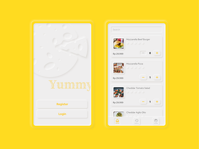 Yummy - Special Cheese Food - Neumorpism Style cheese food and drink food app mobile mobile app mobile design neumorphism ui ux