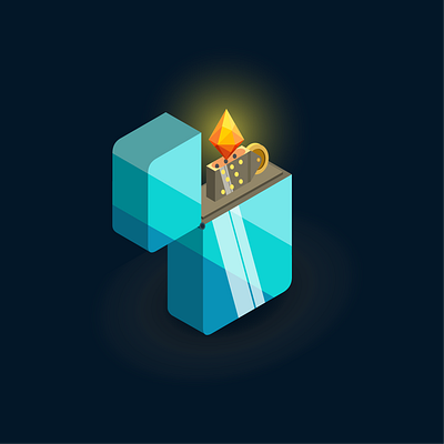 Chillfire design illustration isometric lighter vector