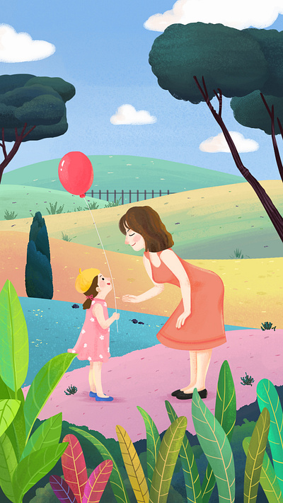 Illustration for Mother‘s. Day girl h5 illustration mother mothersday