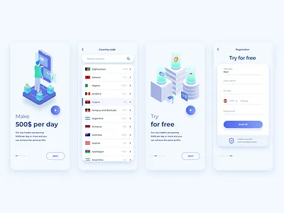 Onboarding app crypto illustraion interface onboarding ui