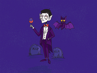 vampire bat bets cartoon characterdesign death digitalart dracula gentleman halloween illustration smoking vampire vine