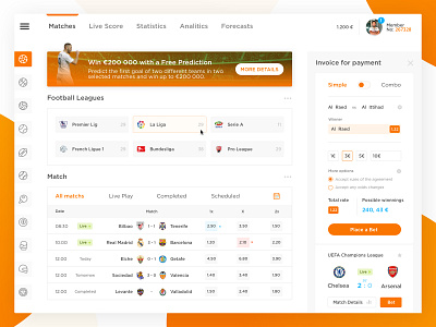 Betting Platform Design basketball bet football game platform sports ux uı