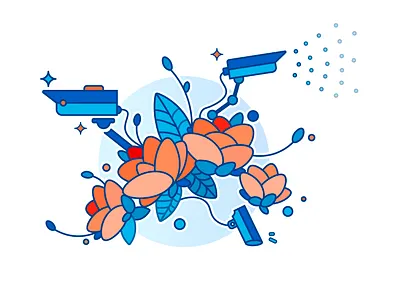 Big brother is wathcing you business cameras flowers hide illustration looking security security system spy watching work