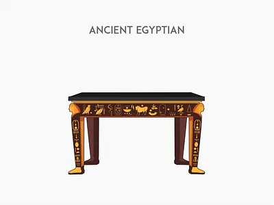 Ancient Egyptian desk ancient egyptian chair flat furniture illustration vector
