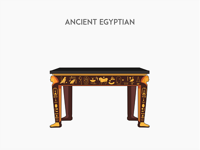 Ancient Egyptian desk ancient egyptian chair flat furniture illustration vector