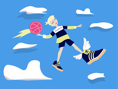 In the sky design flat illustration minimal vector ілюстрація