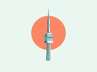 CN Tower Illustration canada clean cn tower icon illustration logo modern sunset vector vector illustration