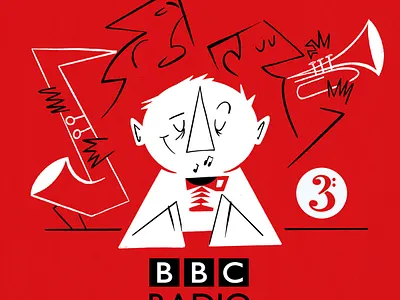 BBC RADIO 3 50s artwork bbc cartoon character coffee drawing editorial illustration illustration jazz johncoltrane poster radio radio3