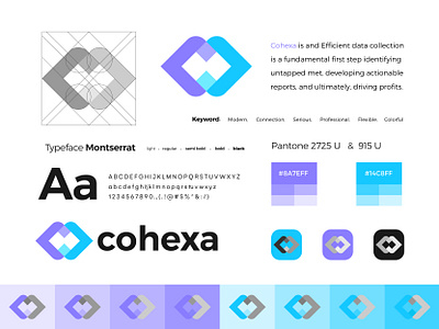 Cohexa - Brand Identity art direction brand designer brand identity branding business clean company data data visualization design flat icon design letter c lettering logo logo designer logo grid logo process technology logo typography