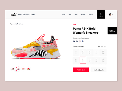 Puma UX/UI Design @art @chilli @daily ui @design @ux