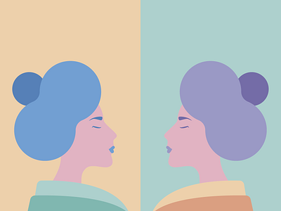 Geishas adobe illustrator character design cute geisha illustration illustrator japanese culture mirror pastel colors vector vector art