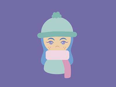 Winter Girl adobe illustrator character design cute girl illustration illustrator pastel colors scarf vector vector art winter