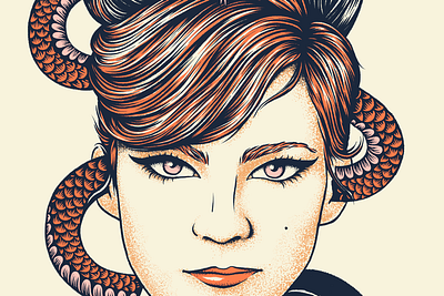 Snake Woman art design editorial illustration illustration illustrator portrait portrait illustration