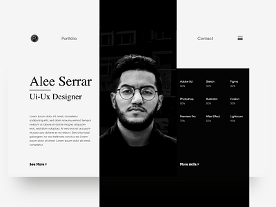 Curriculum Vitae Web Concept black clean concept cv cv design design grey interface landing page design landingpage minimal resume ui ux web white