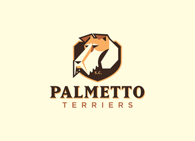 Palmetto Terriers logo branding dog flat icon icons illustration illustrator logo terrier the creative pain typography vector wire fox terrier