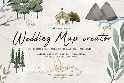 Wedding map creator watercolor bouquets clipart concept design floral flowers graphic graphic design graphics elements illustration illustrations map creator vector watercolor watercolor map watercolor maps web design wedding wedding map wedding map creator