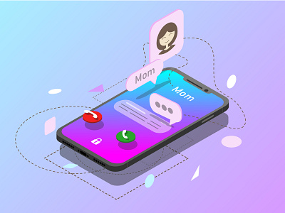 Isometric phone call design illustration illustrator isometric isometry phone vector