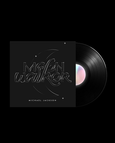 Moonwalker - Typographic Vinyl Cover Art black lettering cg digital art graphic design graphics letter art lettering letters michael jackson moon typo typography vinyl cover visual graphics