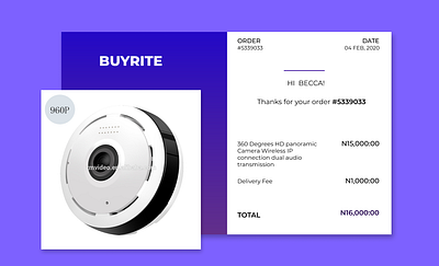 EMAIL RECEIPT #dailyui #017 design app cool dailyui design email design email receipt lagos nice nigeria ui ui ux design ux