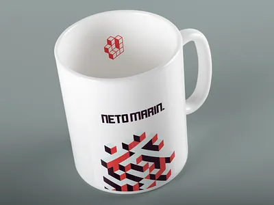 Neto Marin - Mug Concept blocks brand branding bricks coffee design developer logo logotipo microsoft mug orange pattern tetris